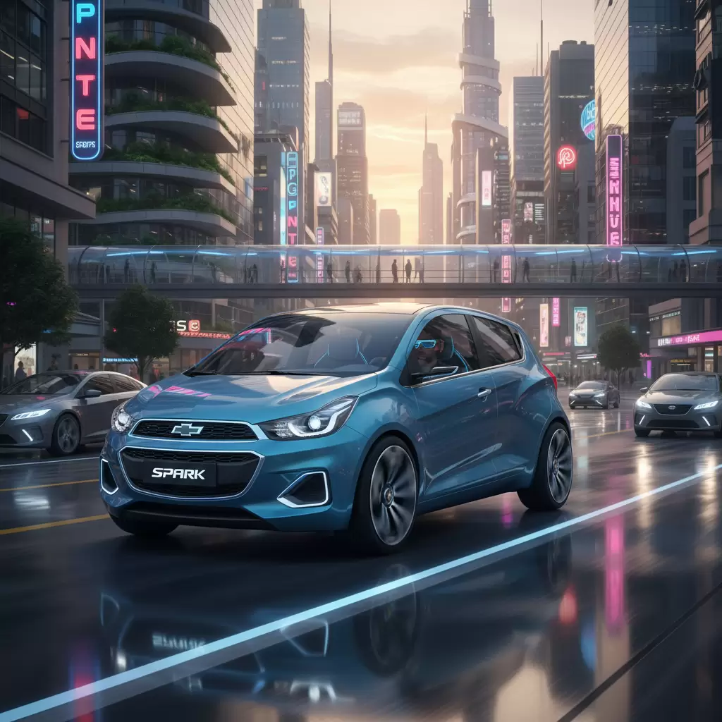 Hình ảnh phác thảo Chevrolet Spark 2026 với thiết kế hiện đại và năng động hơn