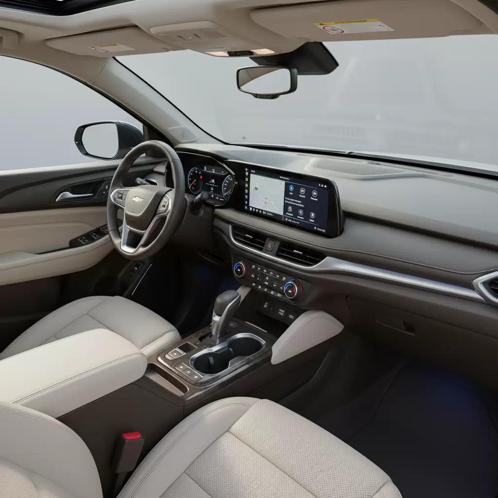 gemini_image_1767123738-2 Khoang lái Trailblazer LTZ thể hiện sự sang trọng qua chất liệu da và màn hình giải trí kích thước lớn